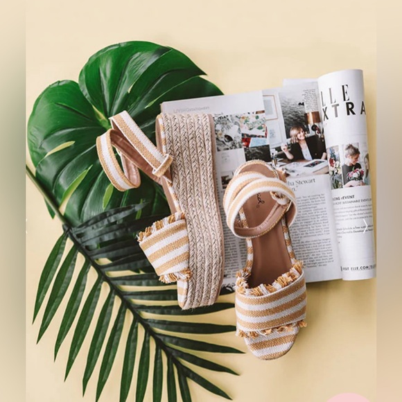 NWOT Charlotte Russe Espadrilles Wedge Platforms with Ankle Strap - Picture 4 of 10